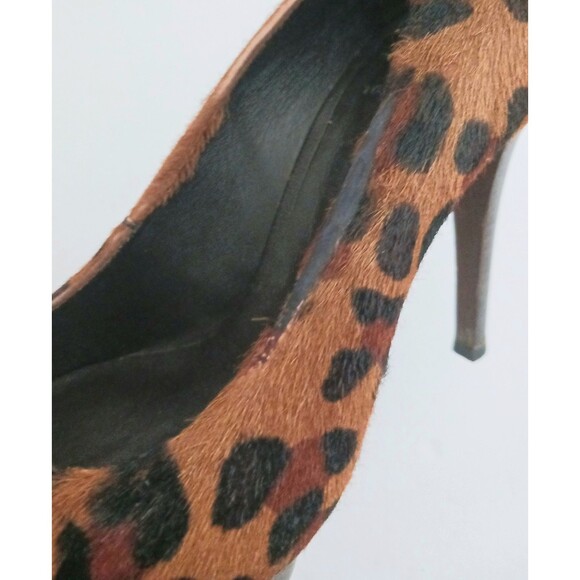 Tory Burch Camille Leopard Calf Hair Platform High Heel Pump 7M Dustbag - Picture 10 of 14
